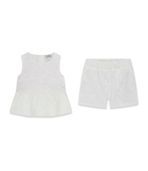 guess set muslin sl top shorts