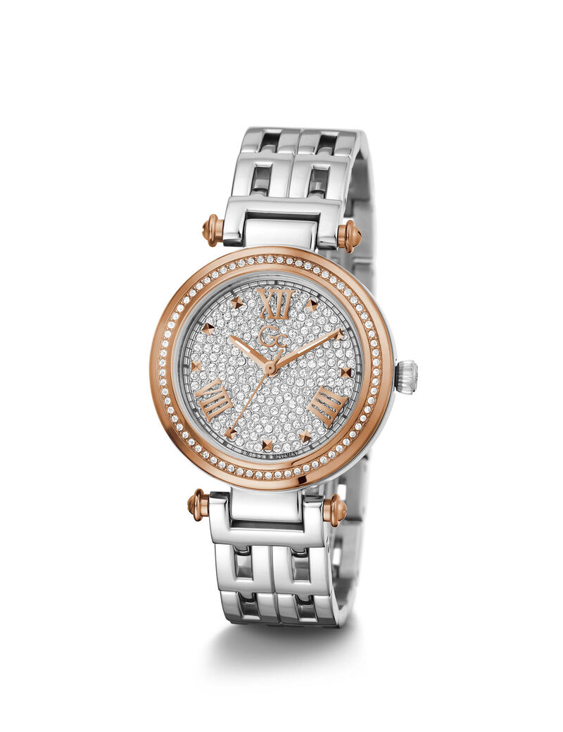 Gc Silver And Gold Crystal Watch