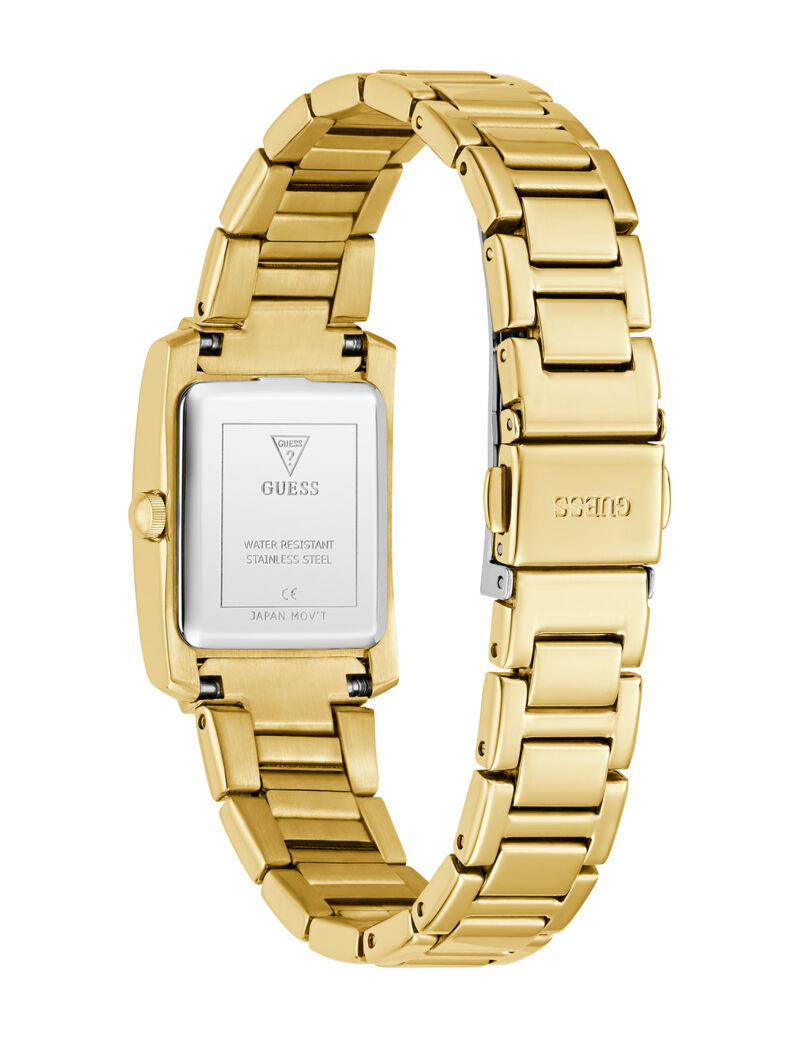 Ladies Yellow Gold Tone Rectangle Analog Watch