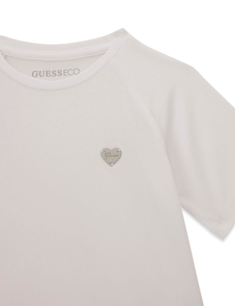 guess ss t shirt w sangallo frill