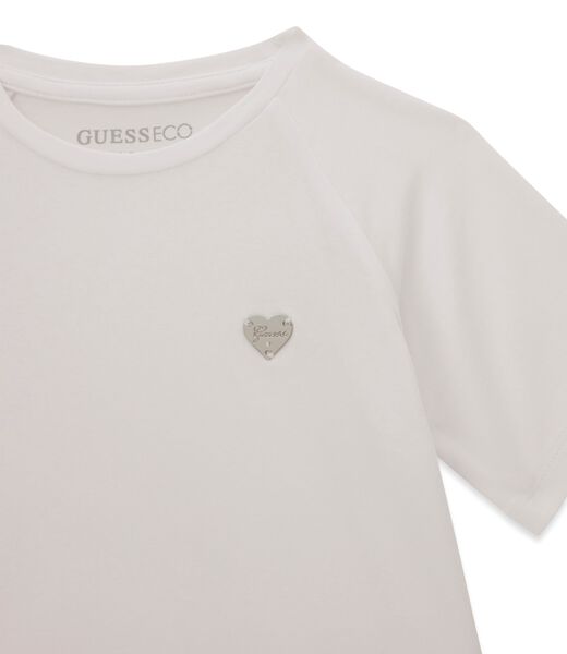 guess ss t shirt w sangallo frill