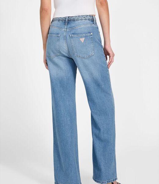 Braided wide leg jeans