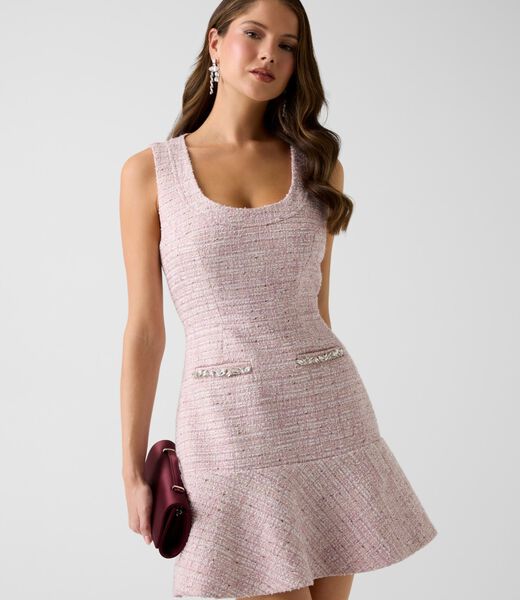 Wool-blend tweed dress