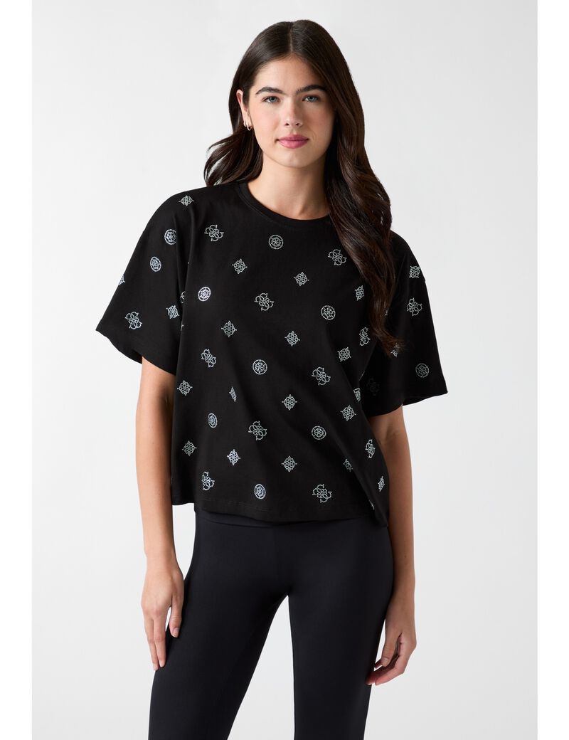 guess all over peony logo tshirt