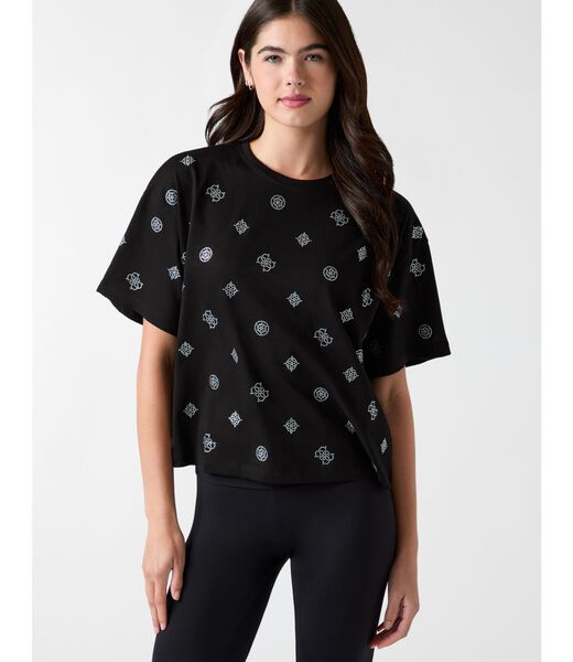 guess all over peony logo tshirt