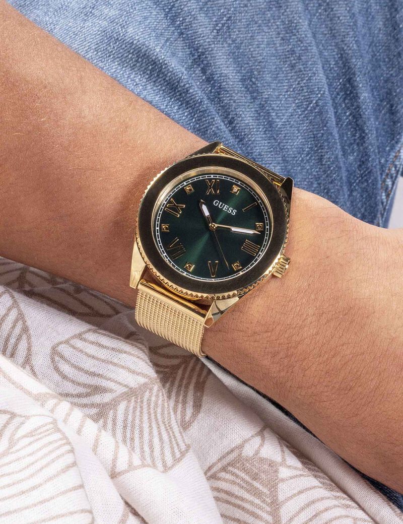 Gold-tone Mesh Analog Watch