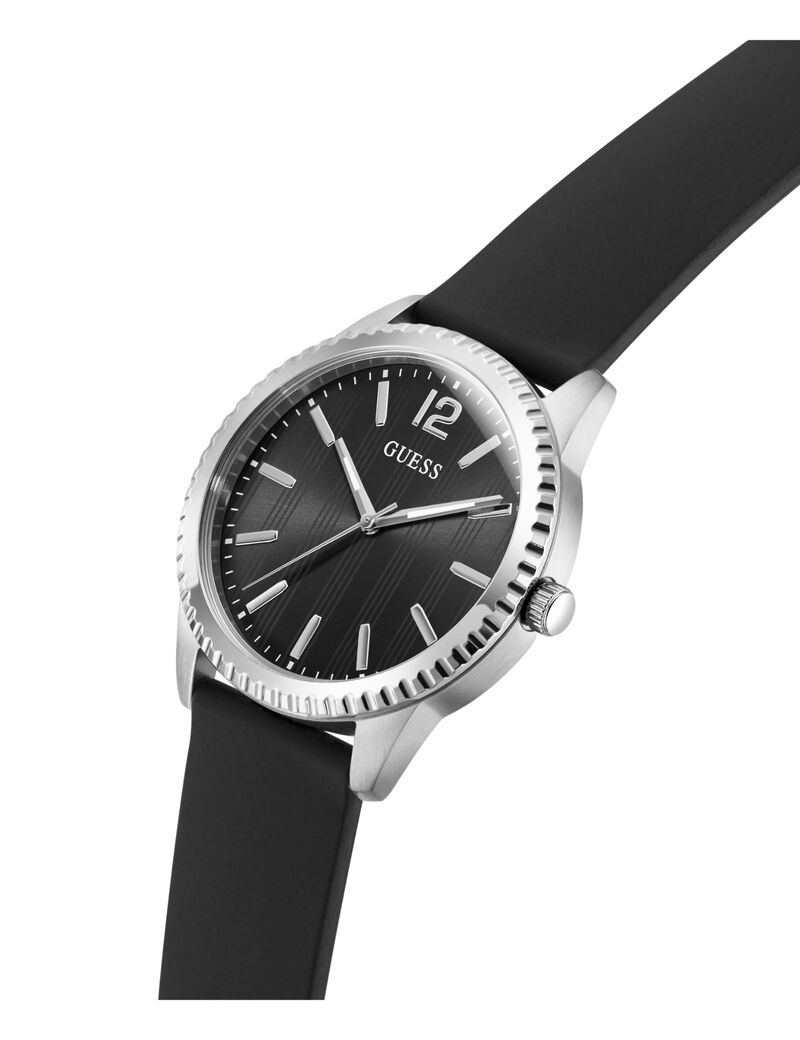 Mens Black/Gunmetal/Grey Round Analog Watch