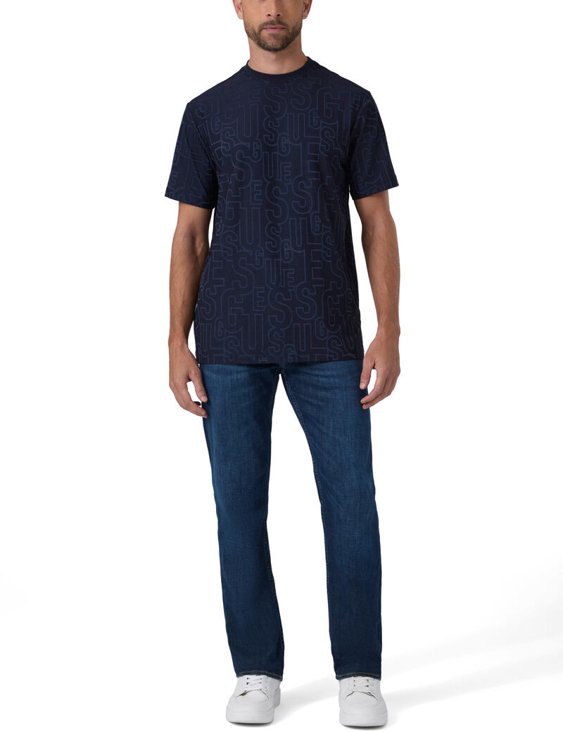 guess all over logo t shirt