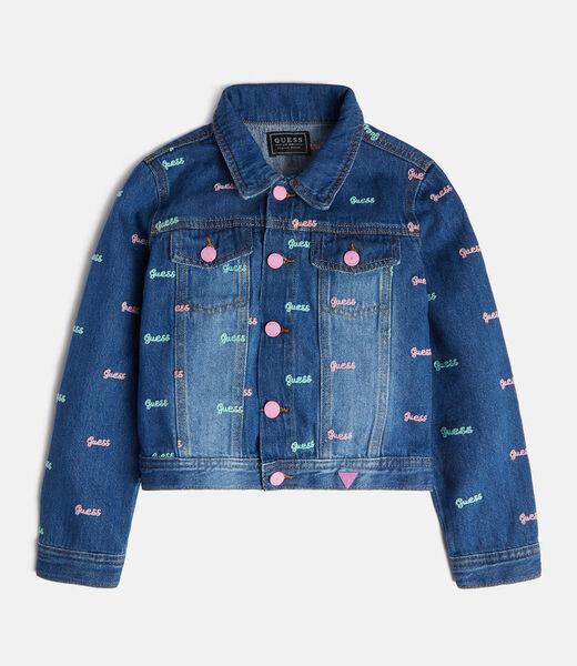 All Over Logo Print Denim Jacket
