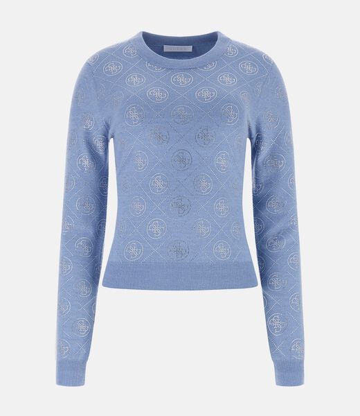 Logo rhinestones sweater