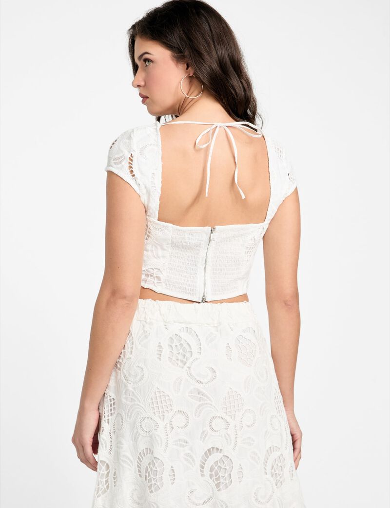 Embroidered corset top