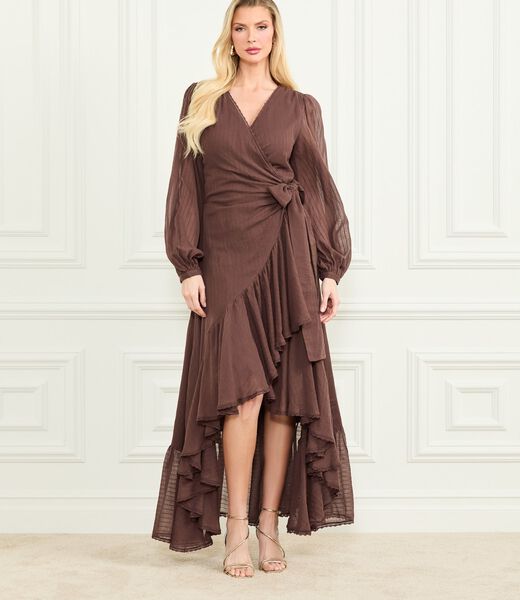 Marciano long fit-and-flare dress