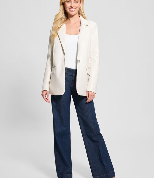 Faux leather blazer