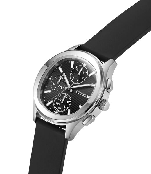 Mens Black/Gunmetal/Grey Square Analog Watch