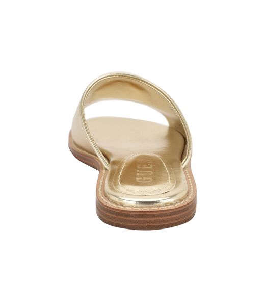 Quattro G Embellished Straw Flat Sandal