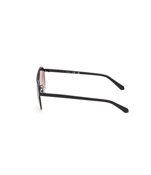 Round matte black gradient smoke sunglasses