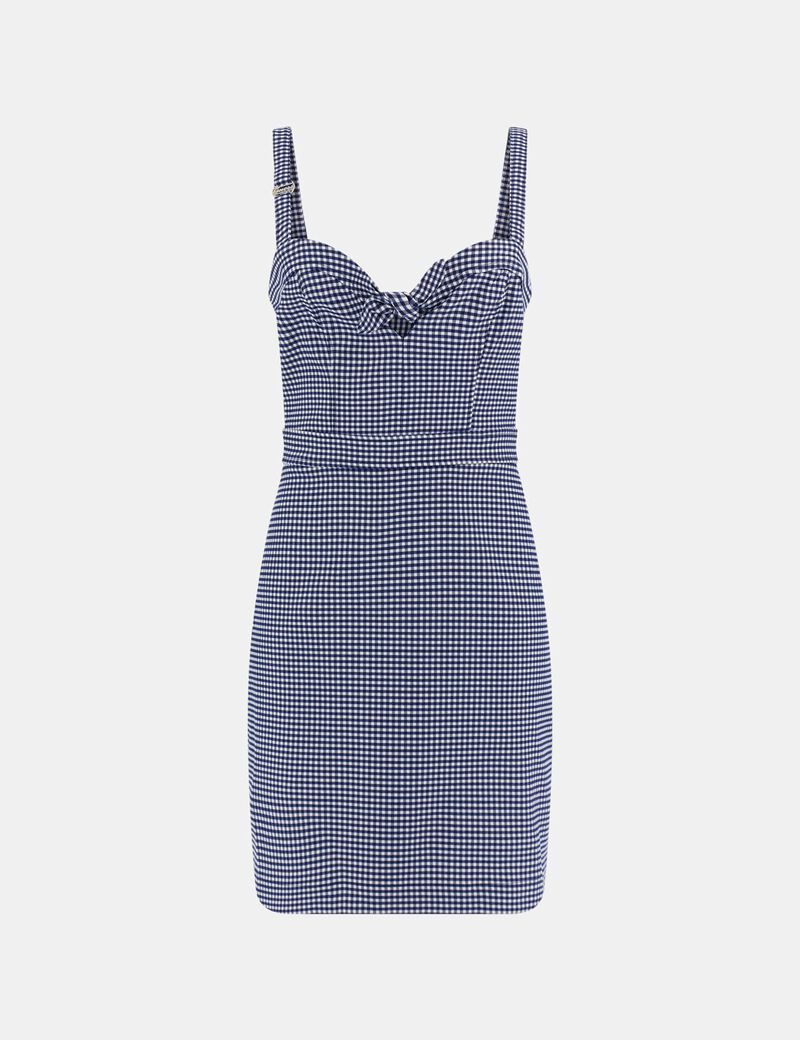 Gingham check print mini dress