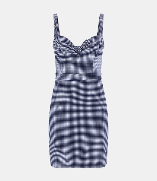 Gingham check print mini dress