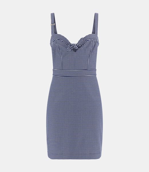 Gingham check print mini dress