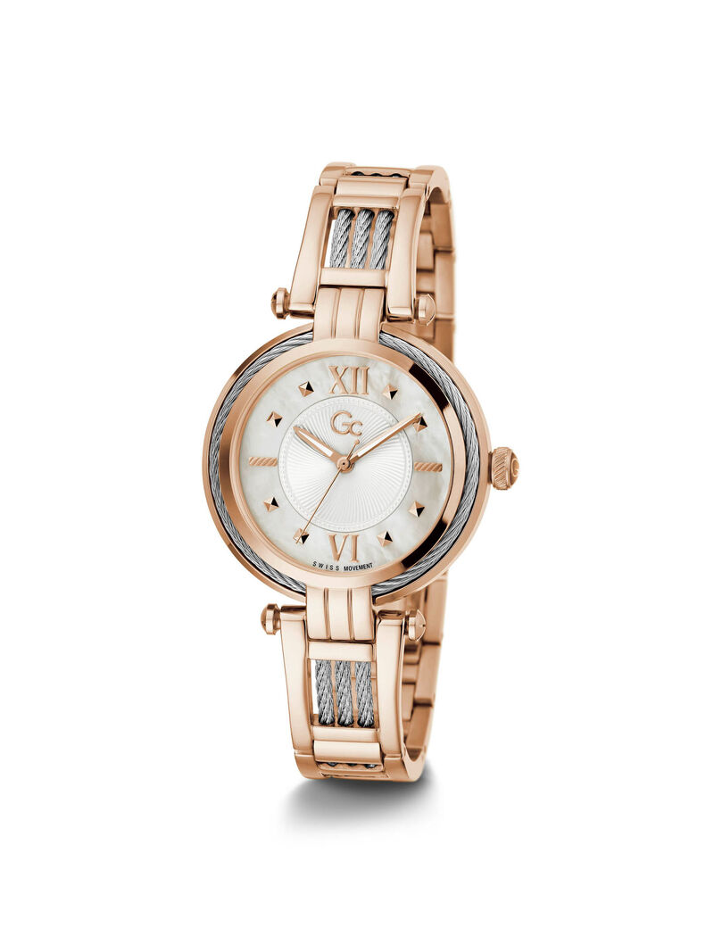 Gc Silver And Gold Cable Twist Ladies Watch