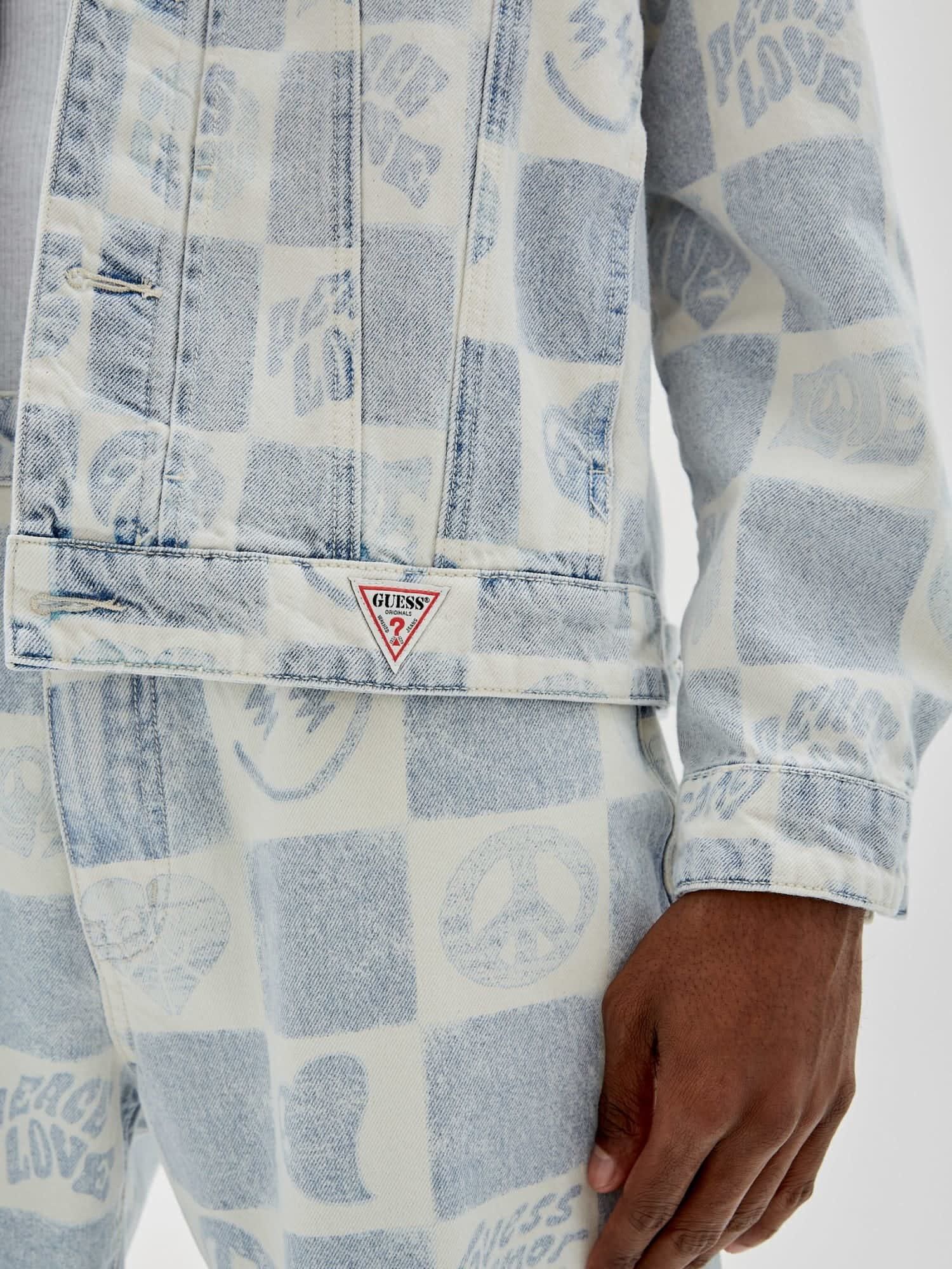 Shop GUESS Online J Balvin All Over Print Denim Jacket