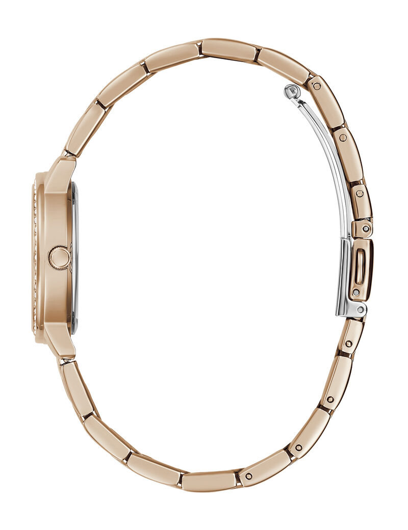 ساعة نسائية أنالوج باللون الذهبي الوردي