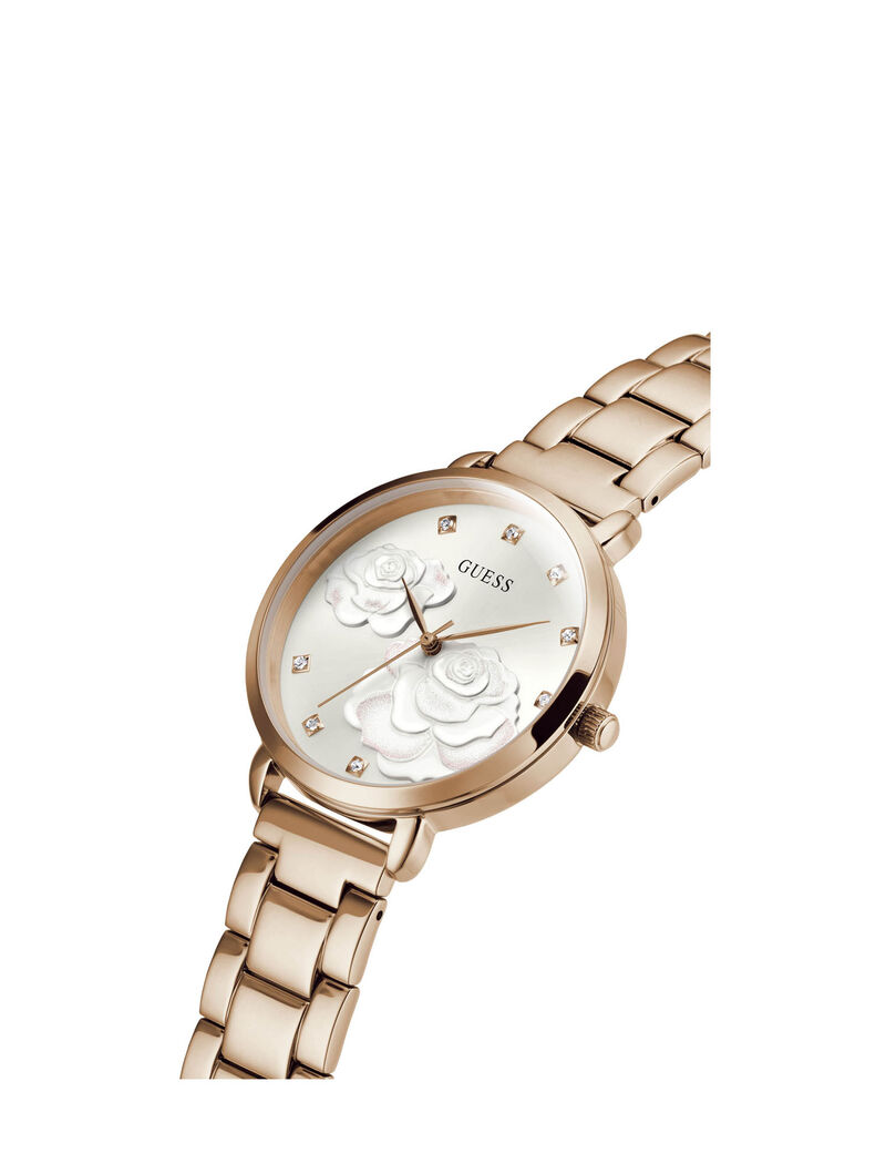 Rose Gold Floral Crystal Watch