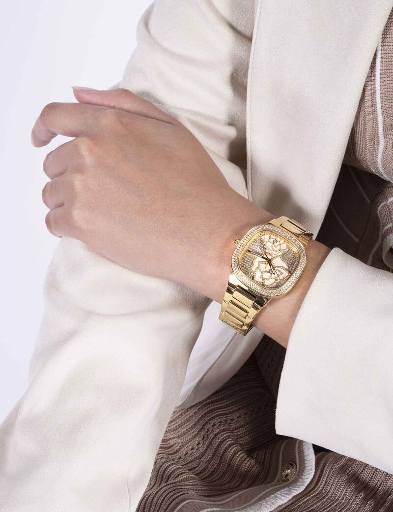 Gold-Tone Rose Analog Watch