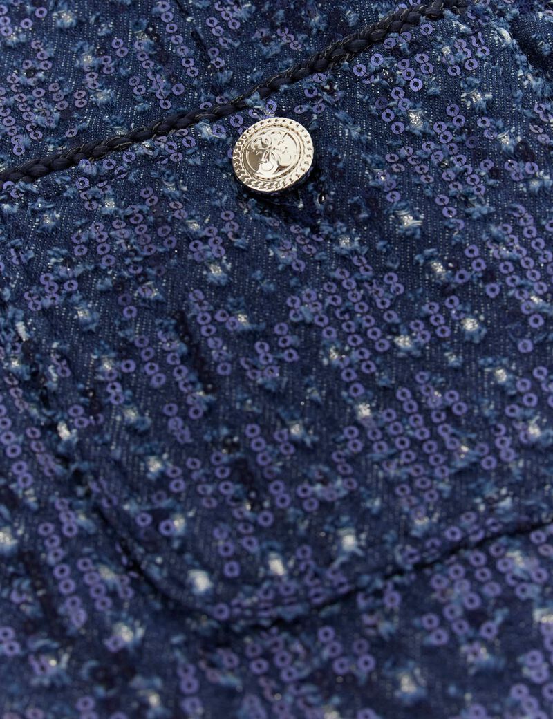 Sequin denim mini dress