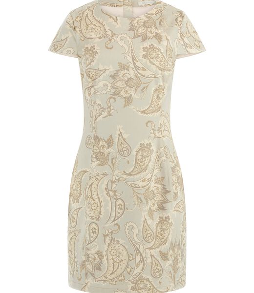 Paisley print faux suede mini dress