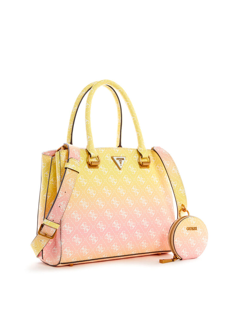 Shop GUESS Alexie Ombre Satchel, Yellow GUESS KSA