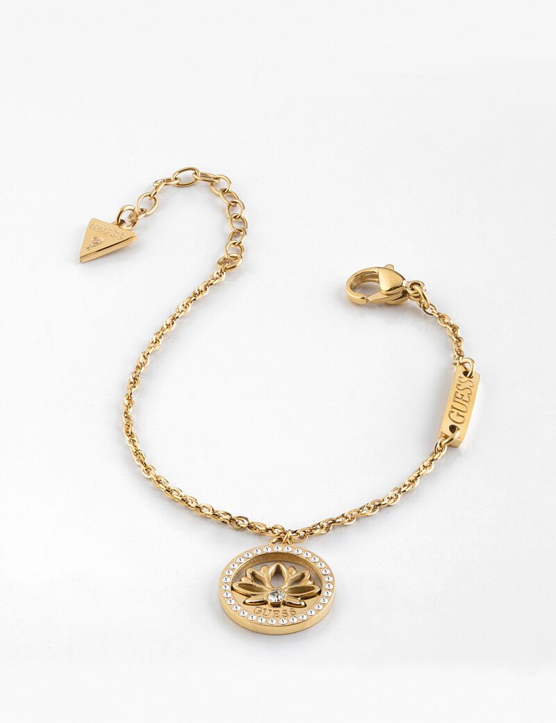 Lotus Coin Charm Yellow Gold
