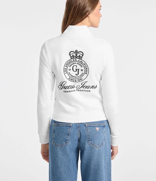 Cropped V-neck sweatshirt