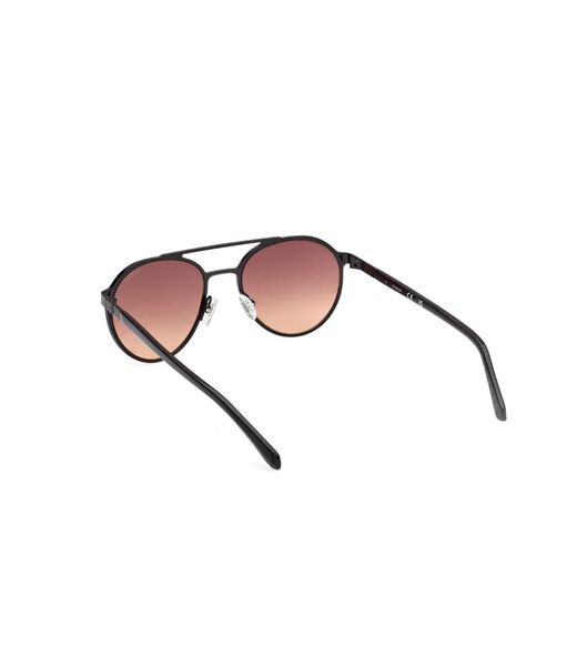 Round matte black gradient smoke sunglasses
