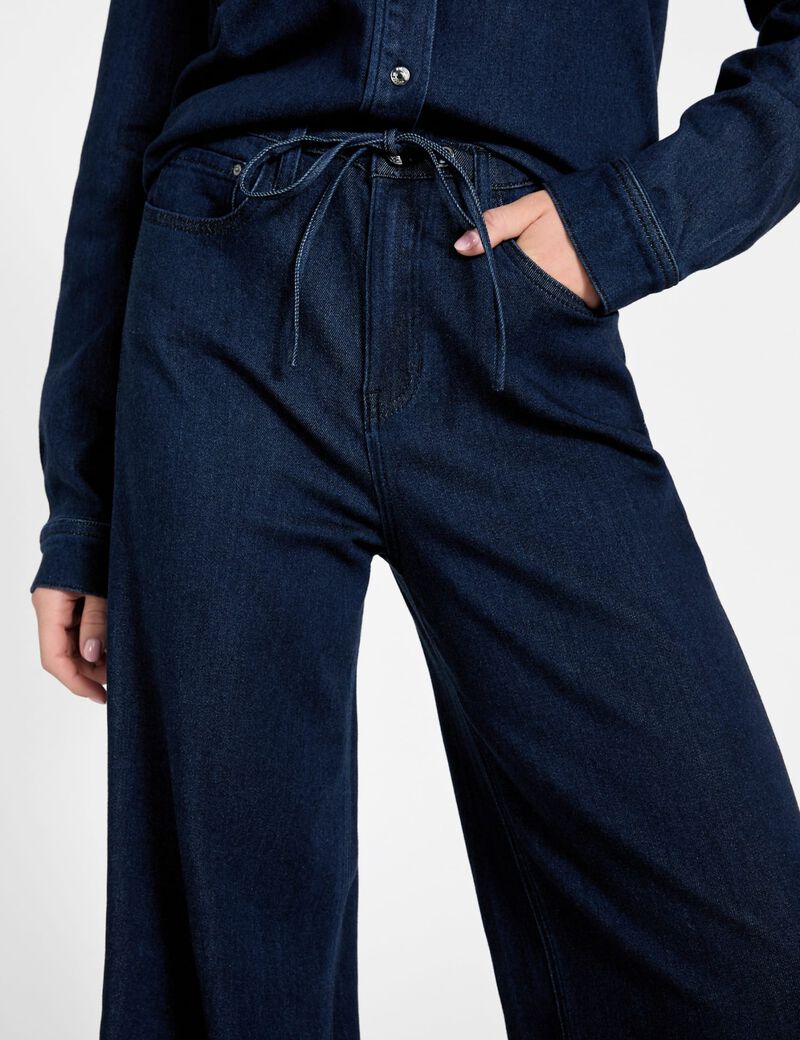 Wide-leg lyocell jeans