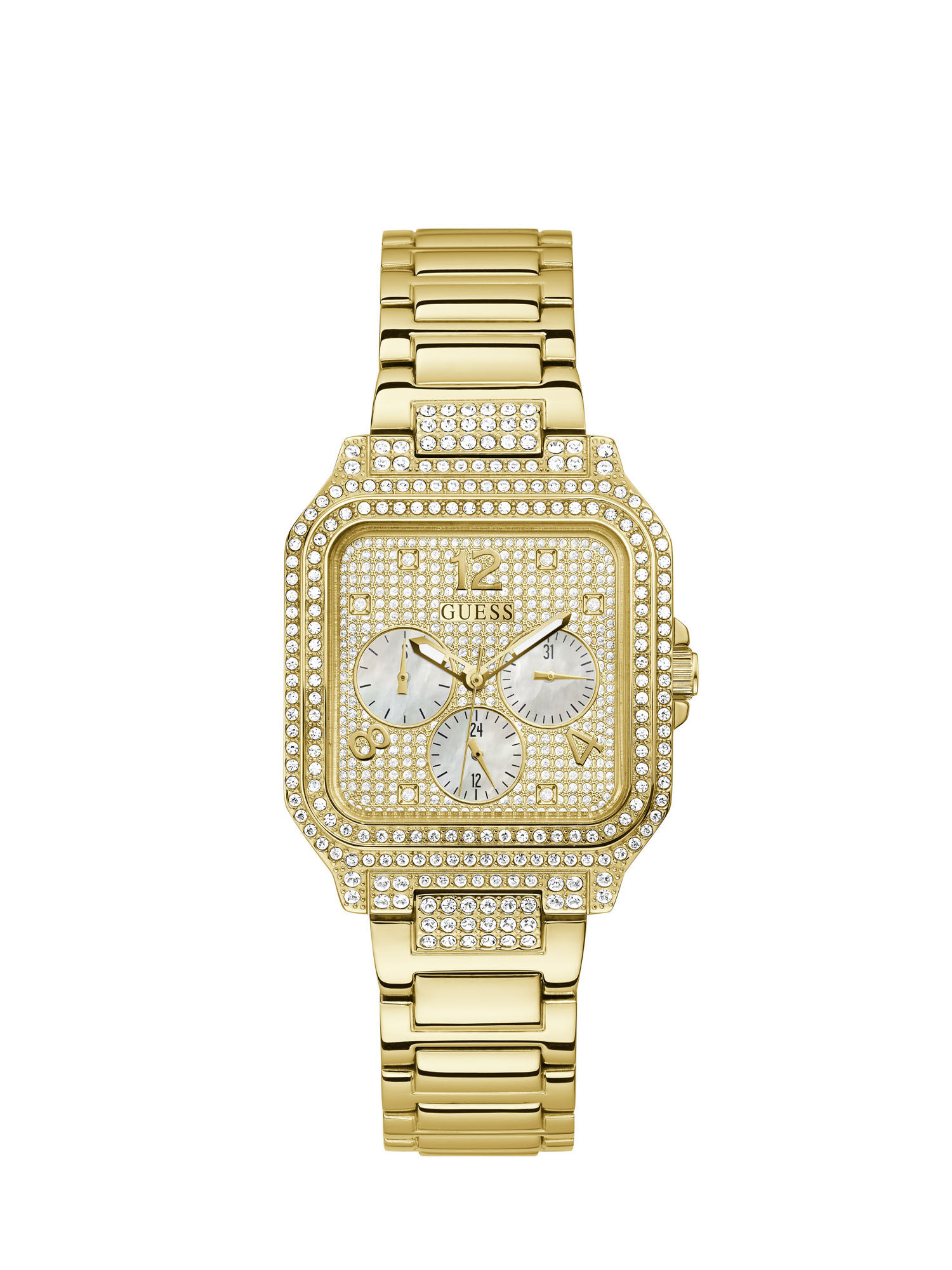 Guess steel top watch square face