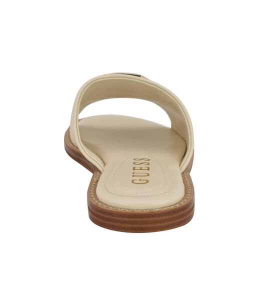 Quattro G Embellished Straw Flat Sandal