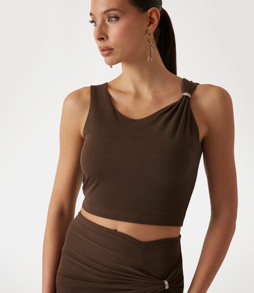 Cropped sleeveless top