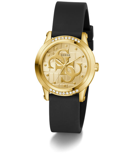 Ladies Black Gold Tone Analog Watch