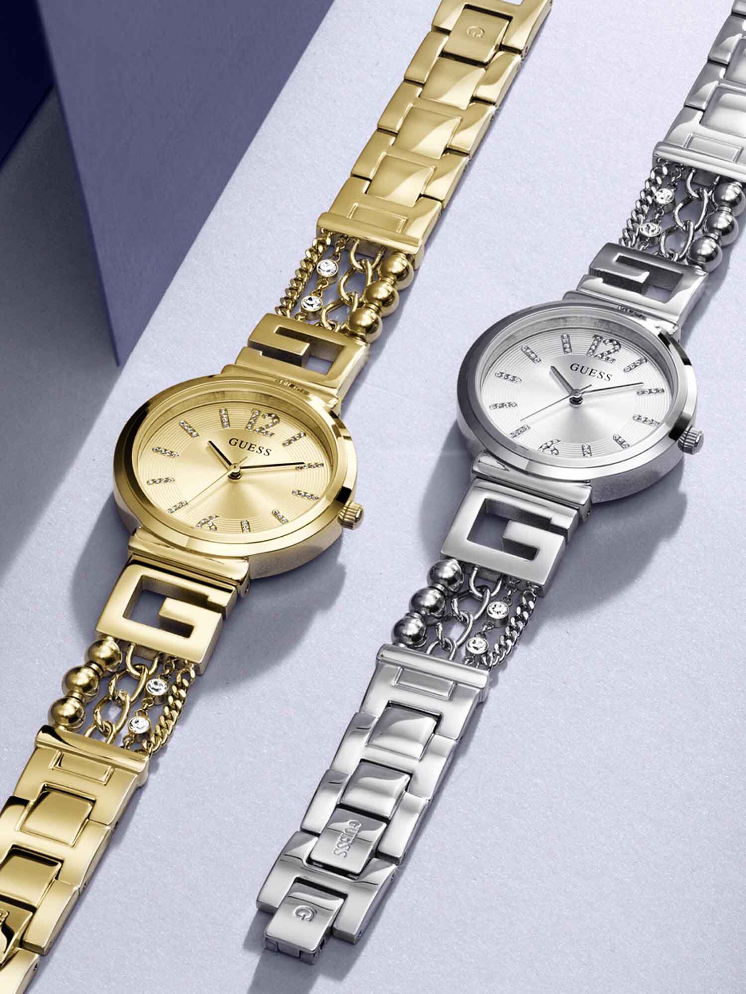 Guess gold store tone analog watch