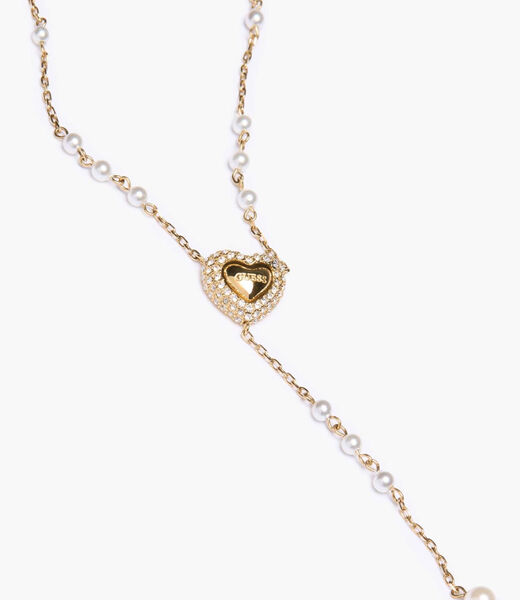 16-18" pave heart y necklace