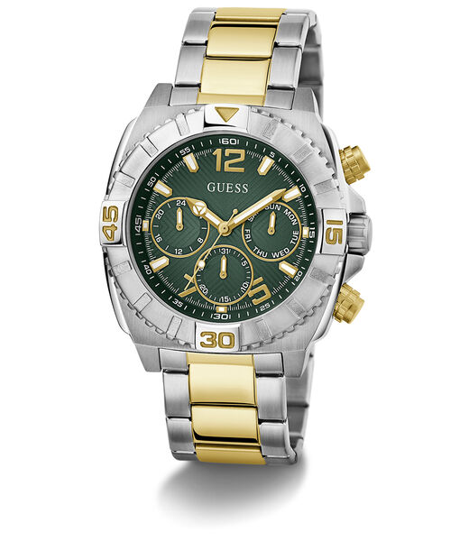 Mens 2-Tone Silver Tone Multi-function Watch