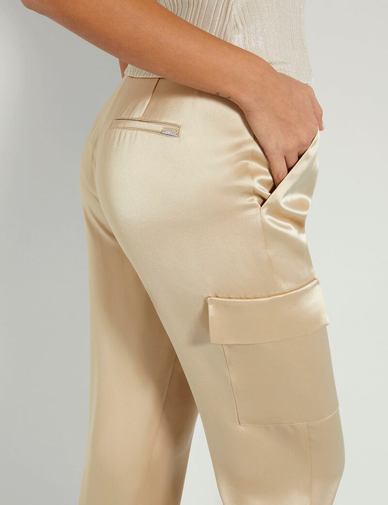 Satin cargo pant