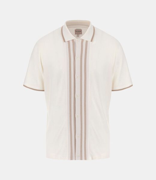 Button-front polo sweater